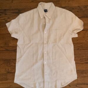 Men’s J. Crew Cream Casual Button Down Shirt size medium
